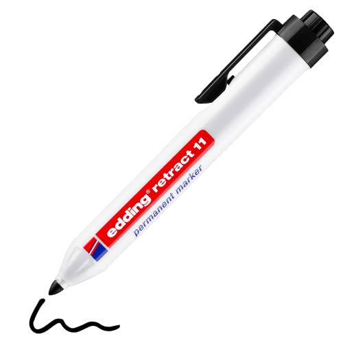 edding Retract 11 Permanent Marker - schwarz - 1 Stift - Rundfeder 1,5-3 mm - wasserfest, schnelltrocknend - für die einfache Einhandbedienung - für Karton, Kunststoff, Holz, Metall, Glas edding Retract 11 Permanent Marker - schwarz - 1 Stift - Rundfeder 1,5-3 mm - wasserfest, schnelltrocknend - für die einfache Einhandbedienung - für Karton, Kunststoff, Holz, Metall, Glas von edding