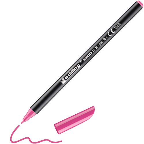edding 1200 Fasermaler fein - pink - 1 Stift - Rundspitze 1 mm - Filzstift zum Zeichnen und Schreiben - für Schule, Mandala von edding