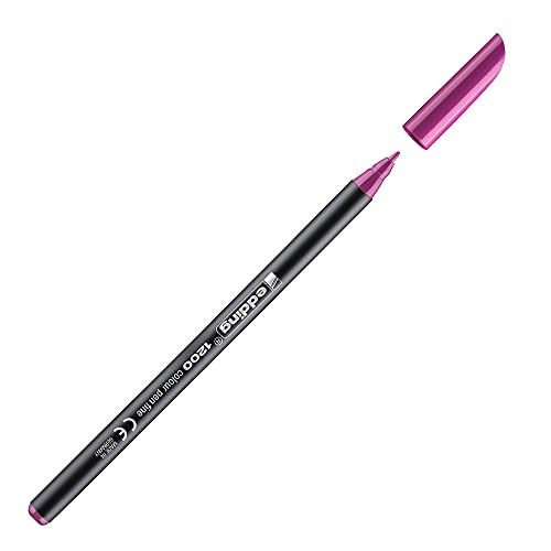 edding 1200 Fasermaler fein - rot-violett (lila) - 1 Stift - Rundspitze 1 mm - Filzstift zum Zeichnen und Schreiben - für Schule, Mandala von edding