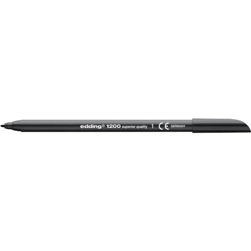 Fasermaler schwarz e1200 fein - 1 Stift - Rundspitze 1 mm - Filzstift zum Zeichnen und Schreiben - für Schule, Mandala - edding Fasermaler schwarz e1200 fein - 1 Stift - Rundspitze 1 mm - Filzstift zum Zeichnen und Schreiben - für Schule, Mandala - edding von edding