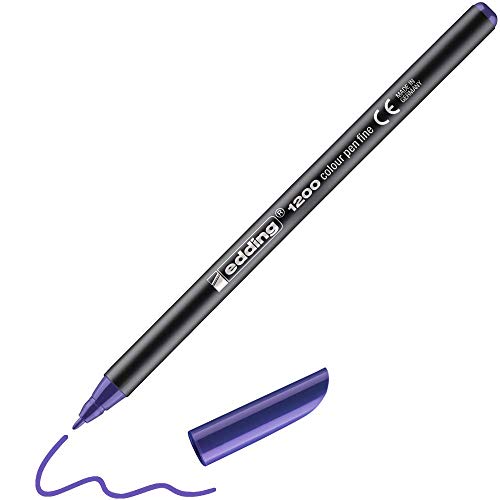 edding 1200 Fasermaler fein - violett (lila) - 1 Stift - Rundspitze 1 mm - Filzstift zum Zeichnen und Schreiben - für Schule, Mandala von edding