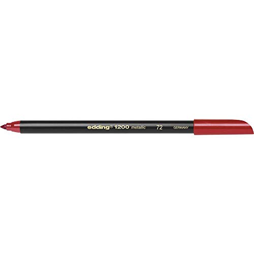 edding 1200 metallic Fasermaler - rot metallic - 1 Stift - Rundspitze 1-3 mm - zum Malen, Schreiben und Zeichnen mit glänzendem Metalliceffekt - für Gästebücher, Grußkarten, Fotoalben, Scrapbook edding 1200 metallic Fasermaler - rot metallic - 1 Stift - Rundspitze 1-3 mm - zum Malen, Schreiben und Zeichnen mit glänzendem Metalliceffekt - für Gästebücher, Grußkarten, Fotoalben, Scrapbook von edding