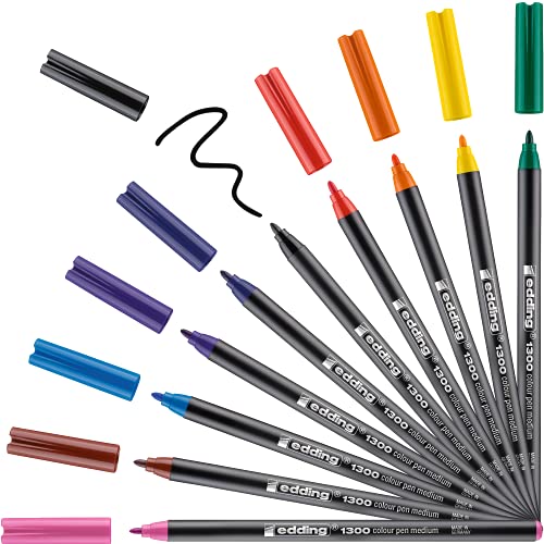 edding 1300 Fasermaler medium - mehrfarbig - 10 Stifte - Rundspitze 2 mm - Filzstift zum Zeichnen und Schreiben - Filzstift für Schule, Mandala, Bullet Journal edding 1300 Fasermaler medium - mehrfarbig - 10 Stifte - Rundspitze 2 mm - Filzstift zum Zeichnen und Schreiben - Filzstift für Schule, Mandala, Bullet Journal von edding