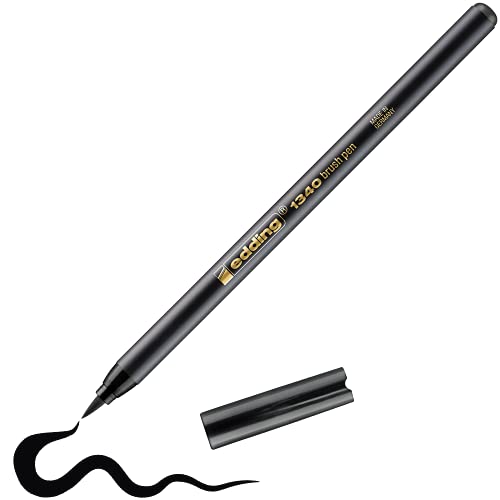 edding 1340 Pinselstift - schwarz - 1 Stift - flexible Pinselspitze - Filzstift zum Malen, Schreiben und Zeichnen - Bullet Journals, Hand-Lettering, Mandalas, Kalligraphie edding 1340 Pinselstift - schwarz - 1 Stift - flexible Pinselspitze - Filzstift zum Malen, Schreiben und Zeichnen - Bullet Journals, Hand-Lettering, Mandalas, Kalligraphie von edding