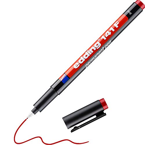 edding 141 F Permanenter Folienschreiber - rot - 1 Stift - Rundspitze 0,6 mm - Stift zum Schreiben auf Glas, Kunststoff, Folien und glatten Oberflächen - schnelltrocknend, wisch- und wasserfest edding 141 F Permanenter Folienschreiber - rot - 1 Stift - Rundspitze 0,6 mm - Stift zum Schreiben auf Glas, Kunststoff, Folien und glatten Oberflächen - schnelltrocknend, wisch- und wasserfest von edding