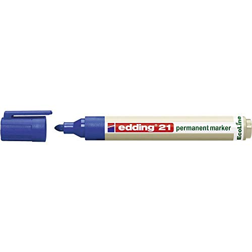 edding 21 Ecoline Permanentmarker - blau - 1 Stift - Rund-Spitze 1,5-3 mm - schnell trocknender Permanent Marker - wasserfest, wischfest - für Karton, Kunststoff, Holz, Metall - Universalmarker edding 21 Ecoline Permanentmarker - blau - 1 Stift - Rund-Spitze 1,5-3 mm - schnell trocknender Permanent Marker - wasserfest, wischfest - für Karton, Kunststoff, Holz, Metall - Universalmarker von edding