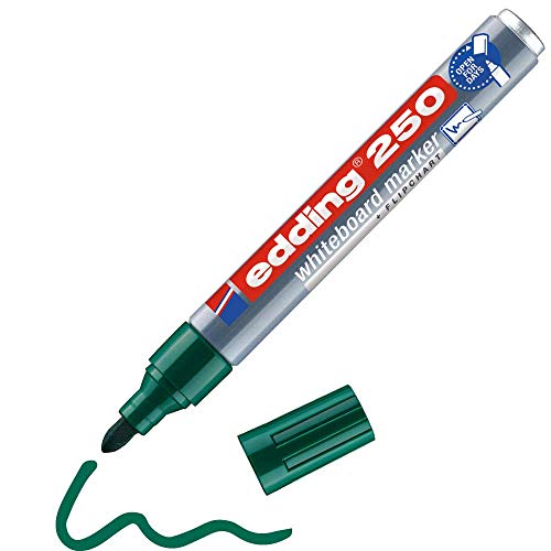 edding 250 Whiteboardmarker - grün - 1 Whiteboard Stift - Rundspitze 1,5-3 mm - Boardmarker abwischbar - für Whiteboard, Flipchart, Magnettafel, Pinnwand, Memoboard - Sketchnotes - nachfüllbar edding 250 Whiteboardmarker - grün - 1 Whiteboard Stift - Rundspitze 1,5-3 mm - Boardmarker abwischbar - für Whiteboard, Flipchart, Magnettafel, Pinnwand, Memoboard - Sketchnotes - nachfüllbar von edding