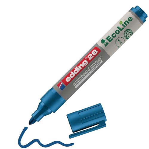 edding 28 Ecoline Whiteboardmarker - blau - 1 Whiteboard Stift - Rundspitze 1,5-3 mm - Boardmarker abwischbar - Whiteboard, Flipchart, Magnettafel, Pinnwand, Memoboard - Sketchnotes - nachfüllbar edding 28 Ecoline Whiteboardmarker - blau - 1 Whiteboard Stift - Rundspitze 1,5-3 mm - Boardmarker abwischbar - Whiteboard, Flipchart, Magnettafel, Pinnwand, Memoboard - Sketchnotes - nachfüllbar von edding