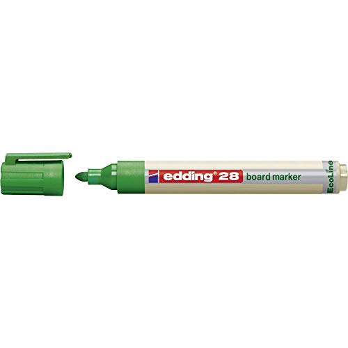 edding 28 Ecoline Whiteboardmarker - grün - 1 Whiteboard Stift - Rundspitze 1,5-3 mm - Boardmarker abwischbar - Whiteboard, Flipchart, Magnettafel, Pinnwand, Memoboard - Sketchnotes - nachfüllbar von edding