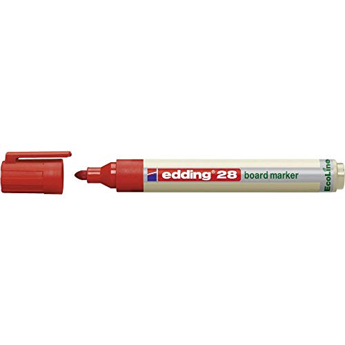 edding 28 Ecoline Whiteboardmarker - rot - 1 Whiteboard Stift - Rundspitze 1,5-3 mm - Boardmarker abwischbar - Whiteboard, Flipchart, Magnettafel, Pinnwand, Memoboard - Sketchnotes - nachfüllbar von edding