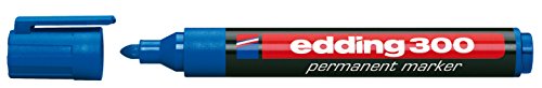 edding 300 Permanentmarker - blau - 10 Stifte - Rundspitze 1,5-3 mm - wasserfest, schnell-trocknend - wischfest - für Karton, Kunststoff, Glas, Holz, Metall, Glas edding 300 Permanentmarker - blau - 10 Stifte - Rundspitze 1,5-3 mm - wasserfest, schnell-trocknend - wischfest - für Karton, Kunststoff, Glas, Holz, Metall, Glas von edding