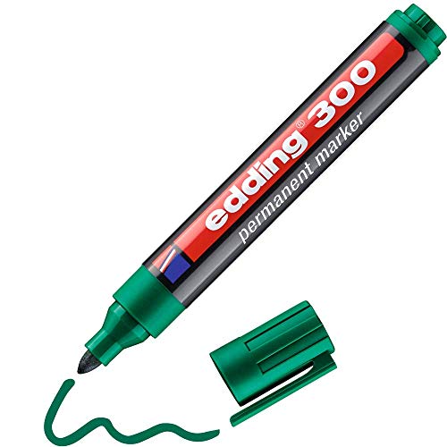 edding 300 Permanentmarker - grün - 1 Stift - Rundspitze 1,5-3 mm - wasserfest, schnell-trocknend - wischfest - für Karton, Kunststoff, Glas, Holz, Metall, Glas edding 300 Permanentmarker - grün - 1 Stift - Rundspitze 1,5-3 mm - wasserfest, schnell-trocknend - wischfest - für Karton, Kunststoff, Glas, Holz, Metall, Glas von edding