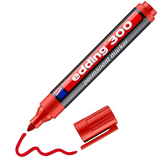 edding 300 Permanentmarker - rot - 1 Stift - Rundspitze 1,5-3 mm - wasserfest, schnell-trocknend - wischfest - für Karton, Kunststoff, Glas, Holz, Metall, Glas edding 300 Permanentmarker - rot - 1 Stift - Rundspitze 1,5-3 mm - wasserfest, schnell-trocknend - wischfest - für Karton, Kunststoff, Glas, Holz, Metall, Glas von edding