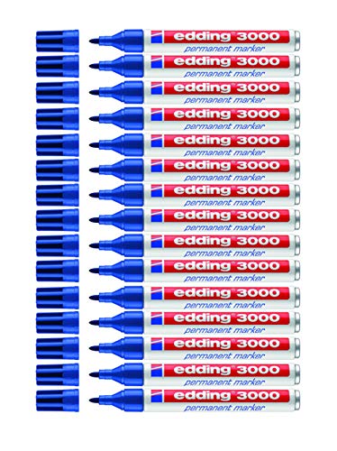 edding 3000 Permanent-Marker (15 Stifte, blau) von edding
