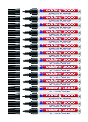 edding 3000 Permanent-Marker (15 Stifte, schwarz) von edding