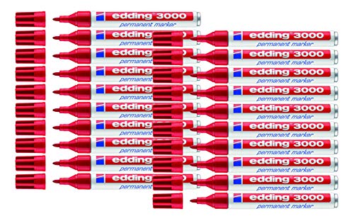 edding 3000 Permanent-Marker (20 Stifte, rot) von edding