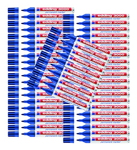 edding 3000 Permanent-Marker (50 Stifte, blau) von edding