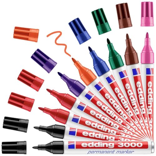 Edding 4-3000-10999 Permanentmarker Schwarz, Rot, Blau, Grün, Orange, Braun, Violett, Rosa wasserfest: Ja Edding 4-3000-10999 Permanentmarker Schwarz, Rot, Blau, Grün, Orange, Braun, Violett, Rosa wasserfest: Ja von edding