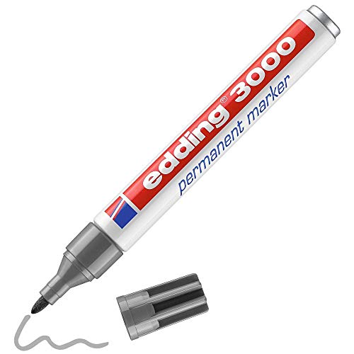 edding 3000 Permanentmarker - grau - 1 Stift - Rund-Spitze 1,5-3 mm - schnell trocknender Permanent Marker - wasserfest, wischfest - für Karton, Kunststoff, Holz, Metall - Universalmarker edding 3000 Permanentmarker - grau - 1 Stift - Rund-Spitze 1,5-3 mm - schnell trocknender Permanent Marker - wasserfest, wischfest - für Karton, Kunststoff, Holz, Metall - Universalmarker von edding