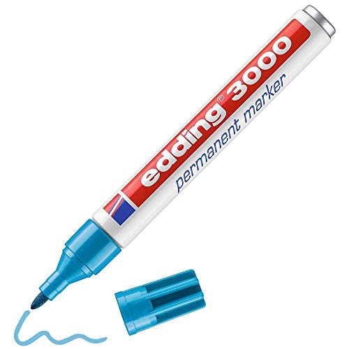 edding 3000 Permanentmarker - hell-blau - 1 Stift - Rund-Spitze 1,5-3 mm - schnell trocknender Permanent Marker - wasserfest, wischfest - für Karton, Kunststoff, Holz, Metall - Universalmarker edding 3000 Permanentmarker - hell-blau - 1 Stift - Rund-Spitze 1,5-3 mm - schnell trocknender Permanent Marker - wasserfest, wischfest - für Karton, Kunststoff, Holz, Metall - Universalmarker von edding