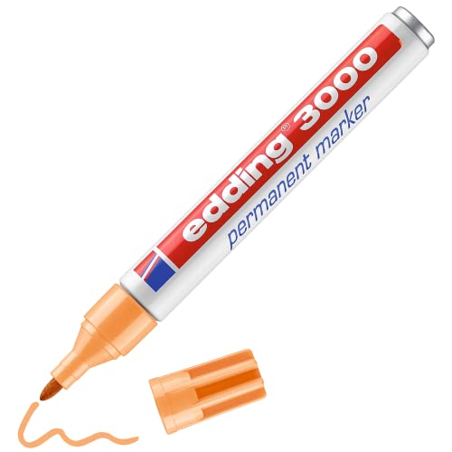 Permanentmarker Edding 3000- hell-orange - 1 Stift - Rund-Spitze 1,5-3 mm - schnell trocknender Permanent Marker - wasserfest, wischfest - für Karton, Kunststoff, Holz, Metall - Universalmarker - edd Permanentmarker Edding 3000- hell-orange - 1 Stift - Rund-Spitze 1,5-3 mm - schnell trocknender Permanent Marker - wasserfest, wischfest - für Karton, Kunststoff, Holz, Metall - Universalmarker - edd von edding