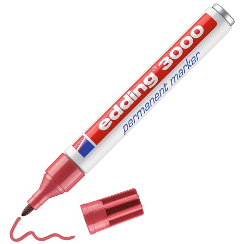 edding 3000 Permanentmarker - karmin-rot - 1 Stift - Rund-Spitze 1,5-3 mm - schnell trocknender Permanent Marker - wasserfest, wischfest - für Karton, Kunststoff, Holz, Metall - Universalmarker edding 3000 Permanentmarker - karmin-rot - 1 Stift - Rund-Spitze 1,5-3 mm - schnell trocknender Permanent Marker - wasserfest, wischfest - für Karton, Kunststoff, Holz, Metall - Universalmarker von edding