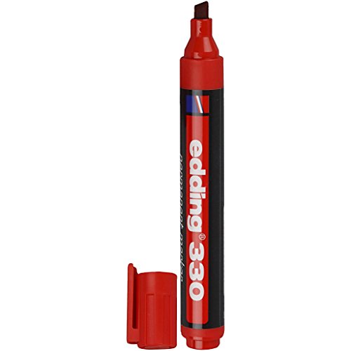 edding 330 Permanentmarker - rot - 10 Stifte - Keil-Spitze 1-5 mm - wasserfest, schnell-trocknend - wischfest - für Karton, Kunststoff, Glas, Holz, Metall, Glas edding 330 Permanentmarker - rot - 10 Stifte - Keil-Spitze 1-5 mm - wasserfest, schnell-trocknend - wischfest - für Karton, Kunststoff, Glas, Holz, Metall, Glas von edding