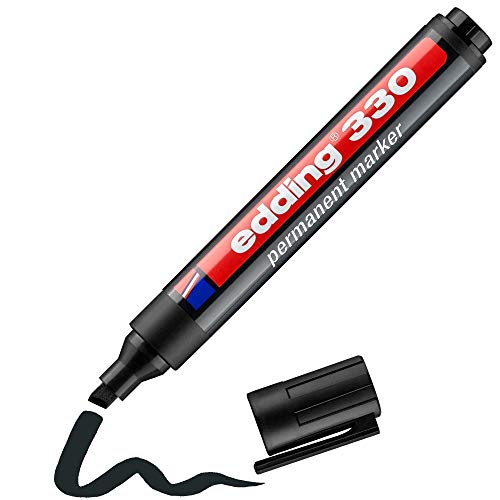 edding 330 Permanentmarker - schwarz - 1 Stift - Keil-Spitze 1-5 mm - wasserfest, schnell-trocknend - wischfest - für Karton, Kunststoff, Glas, Holz, Metall, Glas edding 330 Permanentmarker - schwarz - 1 Stift - Keil-Spitze 1-5 mm - wasserfest, schnell-trocknend - wischfest - für Karton, Kunststoff, Glas, Holz, Metall, Glas von edding