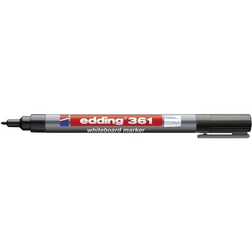 edding 361 Whiteboardmarker - schwarz - 1 Whiteboard Stift - Rundspitze 1 mm - Boardmarker abwischbar - für Whiteboard, Flipchart, Magnettafel, Pinnwand, Memoboard - Sketchnotes - nachfüllbar edding 361 Whiteboardmarker - schwarz - 1 Whiteboard Stift - Rundspitze 1 mm - Boardmarker abwischbar - für Whiteboard, Flipchart, Magnettafel, Pinnwand, Memoboard - Sketchnotes - nachfüllbar von edding