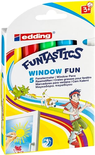 edding 4-16-5 Funtastics Window Marker, Fun e-16, 5er Set, 2-6 mm, sortiert edding 4-16-5 Funtastics Window Marker, Fun e-16, 5er Set, 2-6 mm, sortiert von edding