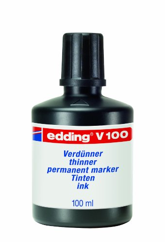 edding V 100 Verdünner Permanentmarker Nachfülltinte - transparent - 1000 ml - zum Aufhellen der Farbe und Entfernen eingetrockneter Permanentmarkertinte edding V 100 Verdünner Permanentmarker Nachfülltinte - transparent - 1000 ml - zum Aufhellen der Farbe und Entfernen eingetrockneter Permanentmarkertinte von edding