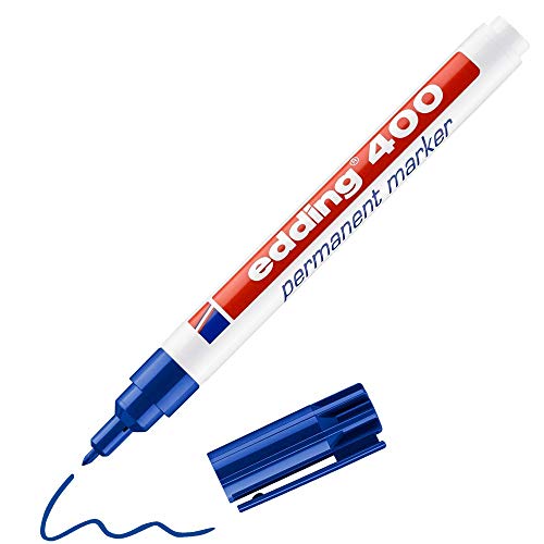 edding 400 Permanentmarker - blau - 1 Stift - feine Rundspitze 1 mm - wasserfest, schnell-trocknend - wischfest - für Karton, Kunststoff, Holz, Metall, Glas edding 400 Permanentmarker - blau - 1 Stift - feine Rundspitze 1 mm - wasserfest, schnell-trocknend - wischfest - für Karton, Kunststoff, Holz, Metall, Glas von edding