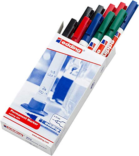 edding 404 Permanentmarker - schwarz, rot, blau, grün - 10 Stifte - extra-feine Rundspitze 0,75 mm - wasserfest, schnell-trocknend - wischfest - für Karton, Kunststoff, Holz, Metall, Glas edding 404 Permanentmarker - schwarz, rot, blau, grün - 10 Stifte - extra-feine Rundspitze 0,75 mm - wasserfest, schnell-trocknend - wischfest - für Karton, Kunststoff, Holz, Metall, Glas von edding