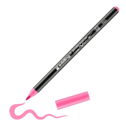 edding 4200 Porzellanpinselstift - pink - 1 Stift - Pinselspitze 1-4 mm - Filzstift zum Beschriften u. Dekorieren von Keramik, Porzellan - spülmaschinenfest, lichtechte Tinte, schnell trocknend edding 4200 Porzellanpinselstift - pink - 1 Stift - Pinselspitze 1-4 mm - Filzstift zum Beschriften u. Dekorieren von Keramik, Porzellan - spülmaschinenfest, lichtechte Tinte, schnell trocknend von edding