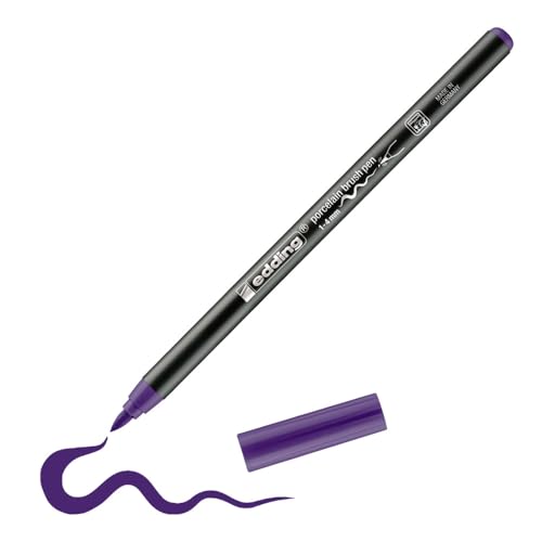 edding 4200 Porzellanpinselstift - violett - 1 Stift - Pinselspitze 1-4 mm - Filzstift zum Beschriften u. Dekorieren von Keramik, Porzellan - spülmaschinenfest, lichtechte Tinte, schnell trocknend edding 4200 Porzellanpinselstift - violett - 1 Stift - Pinselspitze 1-4 mm - Filzstift zum Beschriften u. Dekorieren von Keramik, Porzellan - spülmaschinenfest, lichtechte Tinte, schnell trocknend von edding