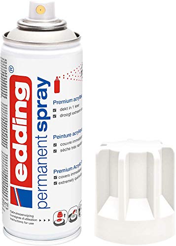 edding 5200 Permanent Spray - Verkehrsweiß matt - 200 ml - Acrylfarbe zum Bemalen oder Dekorieren von Glas, Metall, Holz, Keramik, Kunststoff, Leinwand - Acrylfarbe in Sprühdose edding 5200 Permanent Spray - Verkehrsweiß matt - 200 ml - Acrylfarbe zum Bemalen oder Dekorieren von Glas, Metall, Holz, Keramik, Kunststoff, Leinwand - Acrylfarbe in Sprühdose von edding