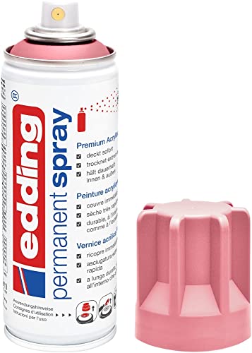 edding 5200 Permanent Spray - edel mauve matt - 200 ml - Acryllack zum Lackieren und Dekorieren von Glas, Metall, Holz, Keramik, Kunststoff, Leinwand - Lackspray, Acrylspray, Farbspray von edding