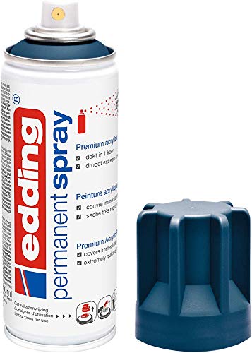 edding 5200 Permanent Spray - elegant nachtblau matt - 200 ml - Acryllack zum Lackieren und Dekorieren von Glas, Metall, Holz, Keramik, Kunststoff, Leinwand - Lackspray, Acrylspray, Farbspray von edding