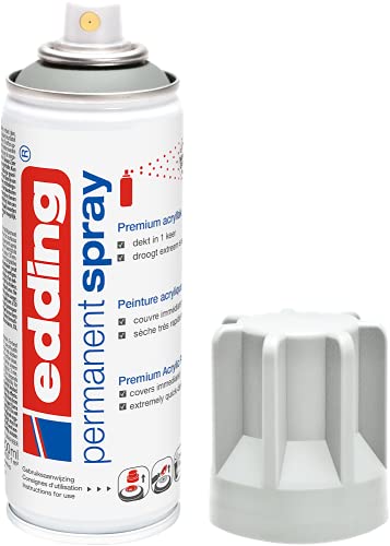 edding 5200 Permanent Spray - lichtgrau matt - 200 ml - Acryllack zum Lackieren und Dekorieren von Glas, Metall, Holz, Keramik, Kunststoff, Leinwand - Lackspray, Acrylspray, Farbspray edding 5200 Permanent Spray - lichtgrau matt - 200 ml - Acryllack zum Lackieren und Dekorieren von Glas, Metall, Holz, Keramik, Kunststoff, Leinwand - Lackspray, Acrylspray, Farbspray von edding