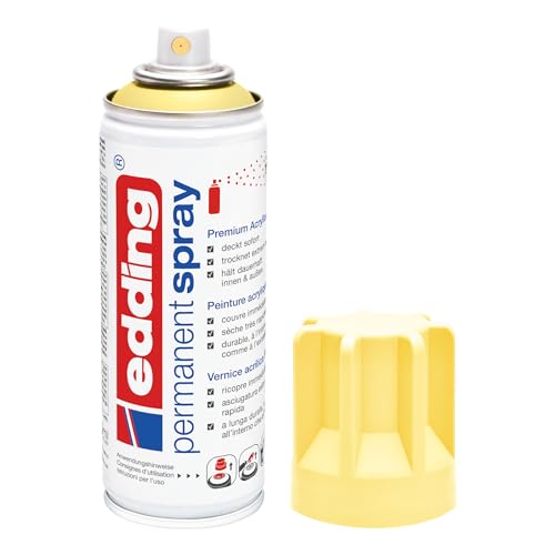 edding 5200 Permanent Spray - pastellgelb matt - 200 ml - Acryllack zum Lackieren und Dekorieren von Glas, Metall, Holz, Keramik, Kunststoff, Leinwand - Lackspray, Acrylspray, Farbspray edding 5200 Permanent Spray - pastellgelb matt - 200 ml - Acryllack zum Lackieren und Dekorieren von Glas, Metall, Holz, Keramik, Kunststoff, Leinwand - Lackspray, Acrylspray, Farbspray von edding