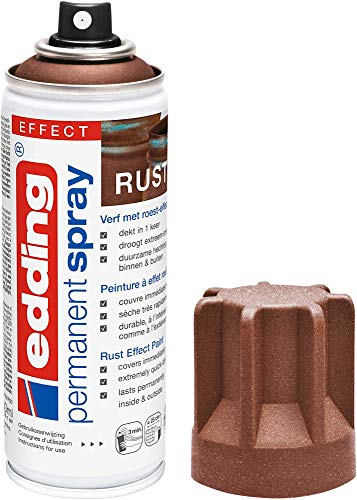 edding 5200 Permanent Spray - rosteffekt matt - 200 ml - Acryllack zum Lackieren und Dekorieren von Glas, Metall, Holz, Keramik, Kunststoff, Leinwand - Lackspray, Acrylspray, Farbspray von edding