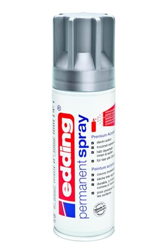 edding 5200 Permanent Spray - silber matt - 200 ml - Acryllack zum Lackieren und Dekorieren von Glas, Metall, Holz, Keramik, Kunststoff, Leinwand - Lackspray, Acrylspray, Farbspray edding 5200 Permanent Spray - silber matt - 200 ml - Acryllack zum Lackieren und Dekorieren von Glas, Metall, Holz, Keramik, Kunststoff, Leinwand - Lackspray, Acrylspray, Farbspray von edding