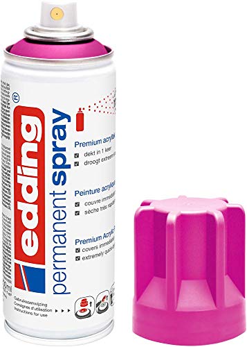 edding 5200 Permanent Spray - telemagenta matt - 200 ml - Acryllack zum Lackieren und Dekorieren von Glas, Metall, Holz, Keramik, Kunststoff, Leinwand - Lackspray, Acrylspray, Farbspray edding 5200 Permanent Spray - telemagenta matt - 200 ml - Acryllack zum Lackieren und Dekorieren von Glas, Metall, Holz, Keramik, Kunststoff, Leinwand - Lackspray, Acrylspray, Farbspray von edding