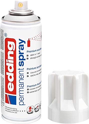 edding 5200 Permanent Spray - verkehrsweiß glänzend - 200 ml - Acryllack zum Lackieren und Dekorieren von Glas, Metall, Holz, Keramik, Kunststoff, Leinwand - Lackspray, Acrylspray, Farbspray edding 5200 Permanent Spray - verkehrsweiß glänzend - 200 ml - Acryllack zum Lackieren und Dekorieren von Glas, Metall, Holz, Keramik, Kunststoff, Leinwand - Lackspray, Acrylspray, Farbspray von edding