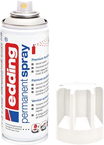 edding 5200 Permanent Spray - verkehrsweiß matt - 200 ml - Acryllack zum Lackieren und Dekorieren von Glas, Metall, Holz, Keramik, Kunststoff, Leinwand - Lackspray, Acrylspray, Farbspray edding 5200 Permanent Spray - verkehrsweiß matt - 200 ml - Acryllack zum Lackieren und Dekorieren von Glas, Metall, Holz, Keramik, Kunststoff, Leinwand - Lackspray, Acrylspray, Farbspray von edding