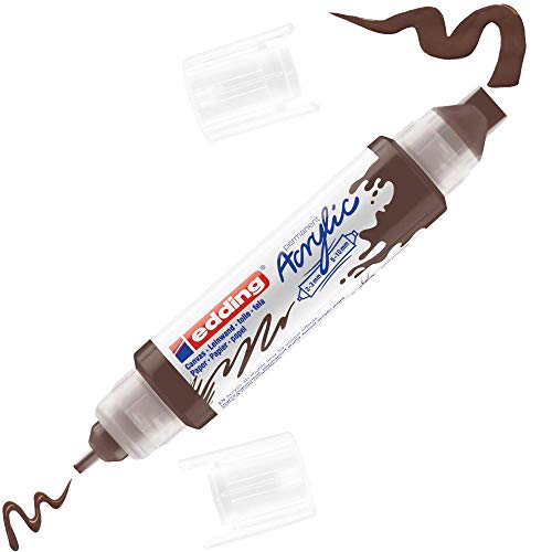 edding 5400 Acryl 3D Double Liner - braun - 1 Acrylfarbe Tube - Doppel-Spitze 2-3,5-10 mm - Acryl Farben zum Malen auf Leinwand, Malpapier und Holz - Acrylstifte wasserfest in Künstlerqualität edding 5400 Acryl 3D Double Liner - braun - 1 Acrylfarbe Tube - Doppel-Spitze 2-3,5-10 mm - Acryl Farben zum Malen auf Leinwand, Malpapier und Holz - Acrylstifte wasserfest in Künstlerqualität von edding