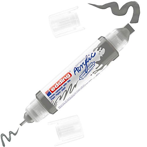 edding 5400 Acryl 3D Double Liner - grau - 1 Acrylfarbe Tube - Doppel-Spitze 2-3,5-10 mm - Acryl Farben zum Malen auf Leinwand, Malpapier und Holz - Acrylstifte wasserfest in Künstlerqualität edding 5400 Acryl 3D Double Liner - grau - 1 Acrylfarbe Tube - Doppel-Spitze 2-3,5-10 mm - Acryl Farben zum Malen auf Leinwand, Malpapier und Holz - Acrylstifte wasserfest in Künstlerqualität von edding