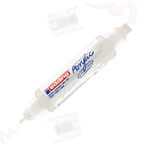 edding 5400 Acryl 3D Double Liner - weiß - 1 Acrylfarbe Tube - Doppel-Spitze 2-3,5-10 mm - Acryl Farben zum Malen auf Leinwand, Malpapier und Holz - Acrylstifte wasserfest in Künstlerqualität edding 5400 Acryl 3D Double Liner - weiß - 1 Acrylfarbe Tube - Doppel-Spitze 2-3,5-10 mm - Acryl Farben zum Malen auf Leinwand, Malpapier und Holz - Acrylstifte wasserfest in Künstlerqualität von edding