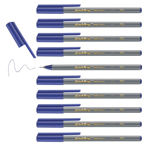 edding 55 - Fineliner - blau - 10 Stifte - 0,3 mm Spitze - Farbstift zum Schreiben, Malen, Unterstreichen, Illustrieren - für Kinder und Erwachsene, Schule, Homeoffice, Büro edding 55 - Fineliner - blau - 10 Stifte - 0,3 mm Spitze - Farbstift zum Schreiben, Malen, Unterstreichen, Illustrieren - für Kinder und Erwachsene, Schule, Homeoffice, Büro von edding