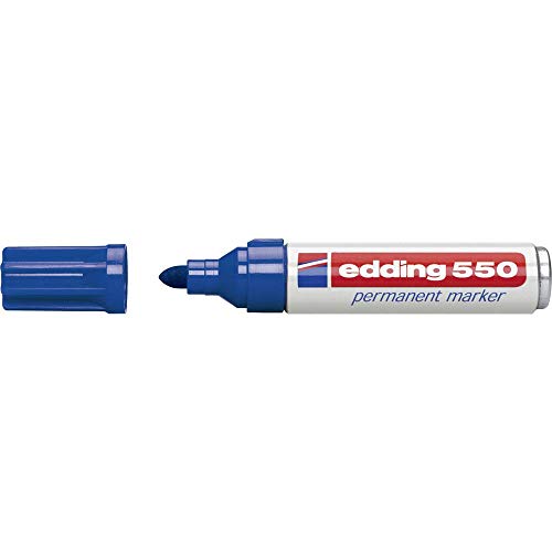 edding 550 Permanentmarker - blau - 1 Stift - Rundspitze 3-4 mm - wasserfest, schnell-trocknend - wischfest - für Karton, Kunststoff, Holz, Metall, Glas edding 550 Permanentmarker - blau - 1 Stift - Rundspitze 3-4 mm - wasserfest, schnell-trocknend - wischfest - für Karton, Kunststoff, Holz, Metall, Glas von edding